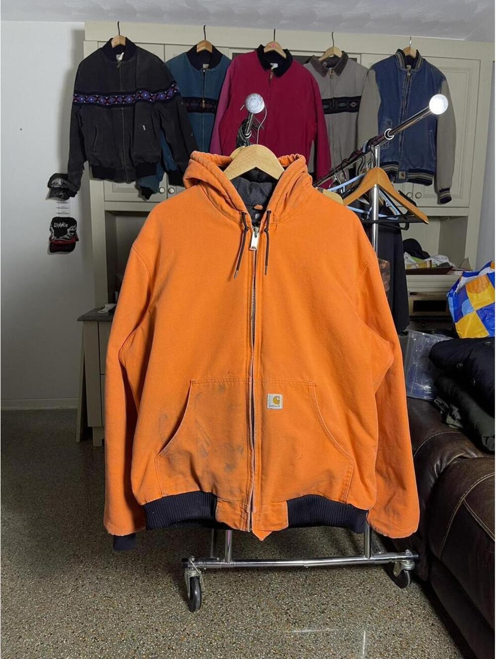 Carhartt BLZ Orange Hooded Jacket Large Tall